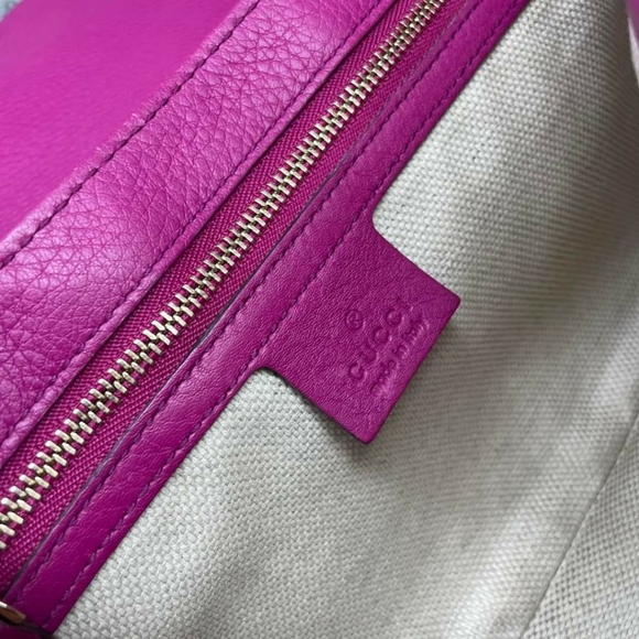 100% Authentic GUCCI Soho Pink Leather Shoulder Bag - Picture 12 of 13